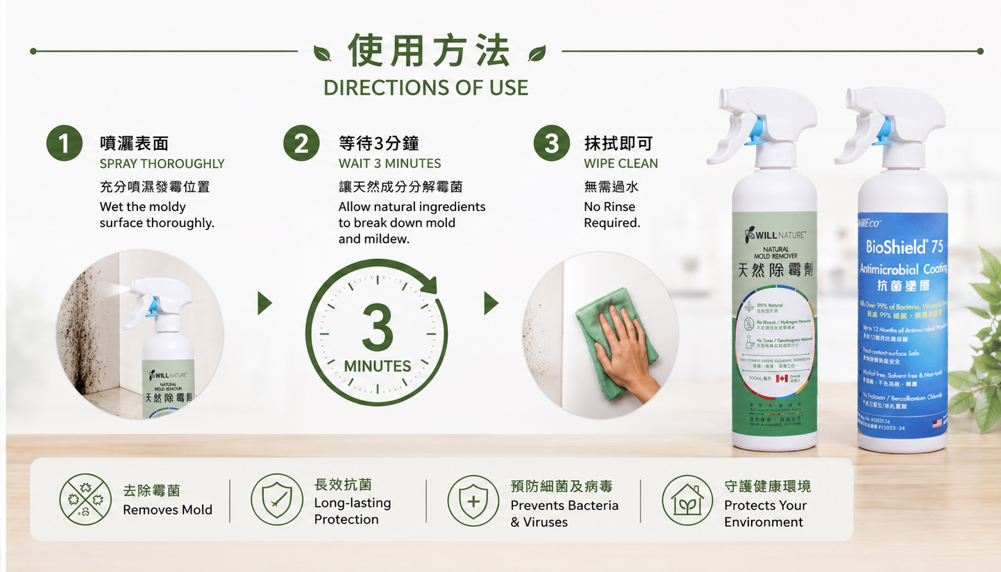 Will Nature Natural Mold Remover Directions of Use