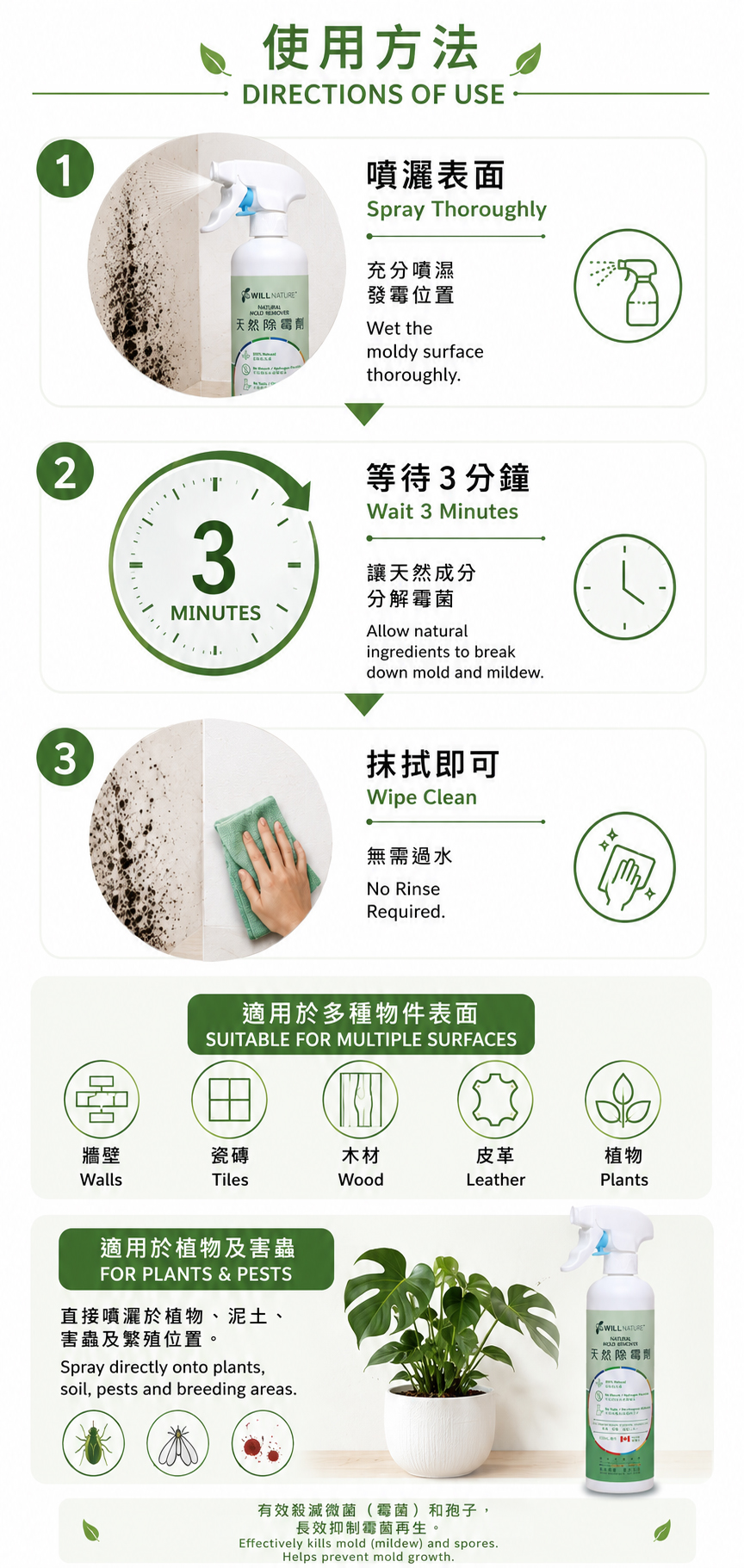 Will Nature Natural Mold Remover Directions of Use Mobile